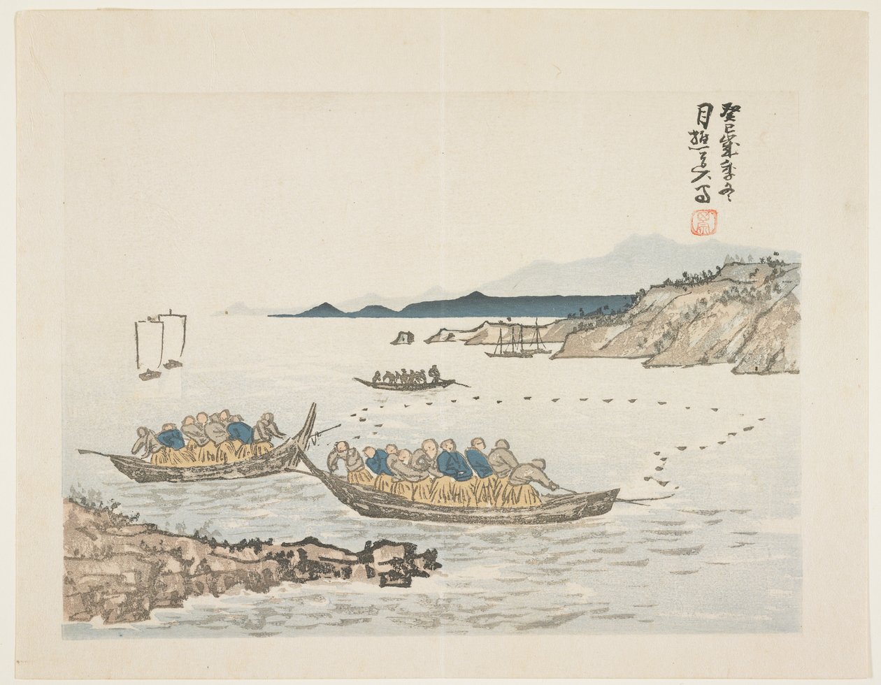 Barche da pesca, 1893 da Tamura Gessh