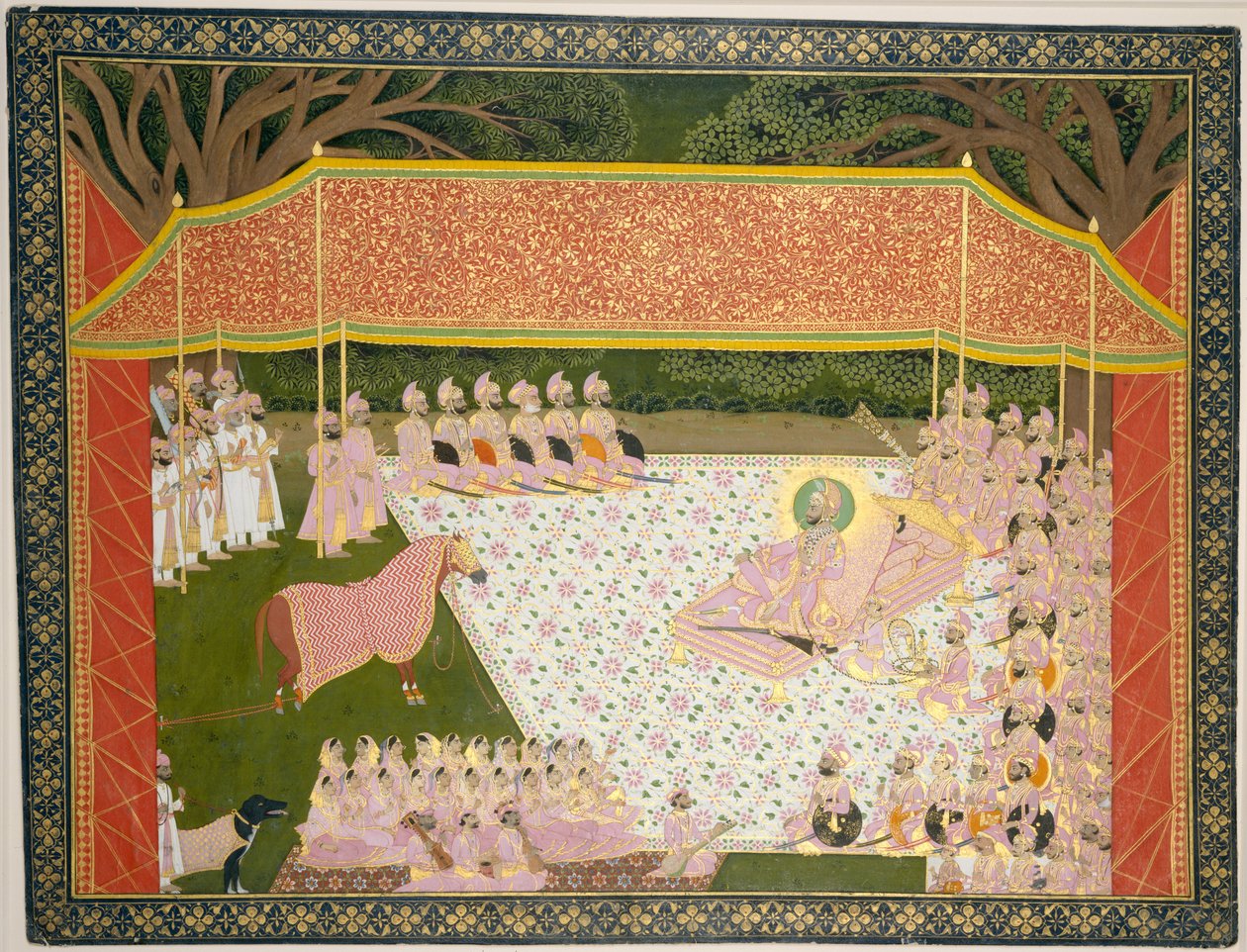 Maharana Sarup Singh ispeziona uno stallone premiato, 1845-46 da Tara