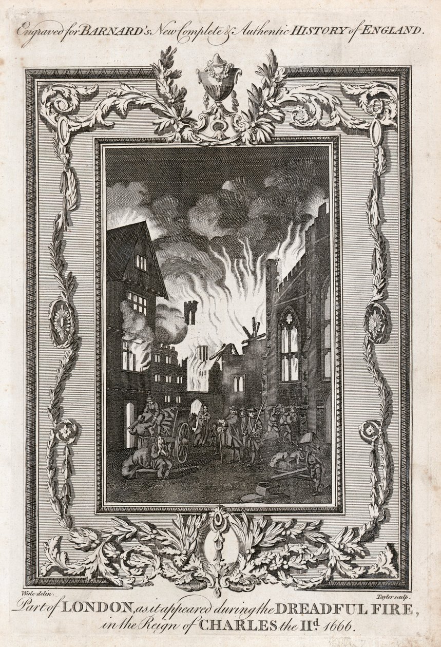Grande incendio di Londra, 1666 c1783 da Taylor