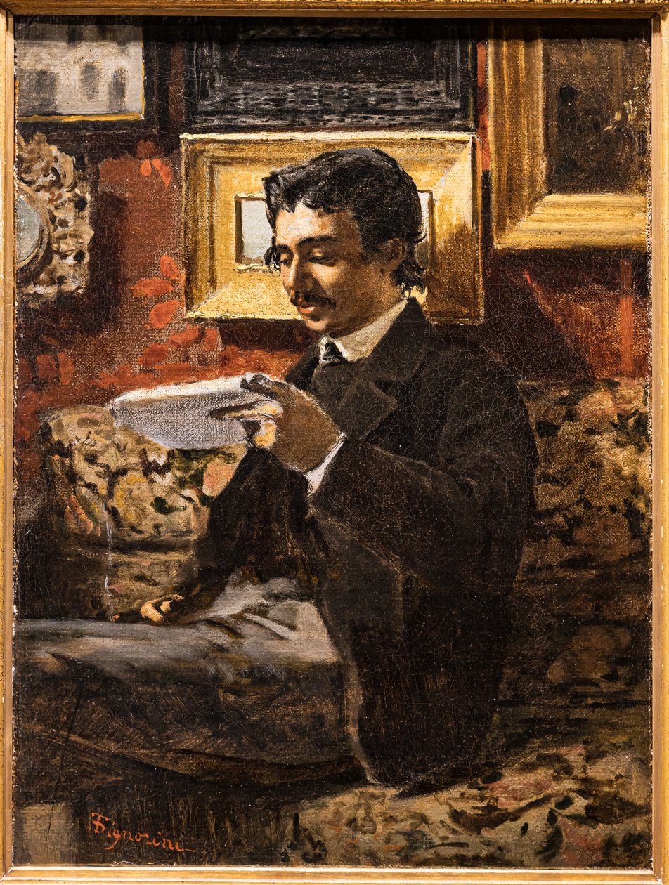Uomo che legge da Telemaco Signorini