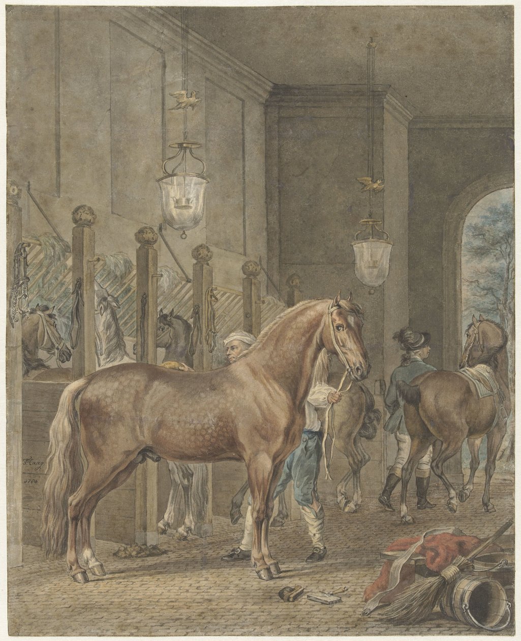 Interno di una stalla da Tethart Philip Christian Haag