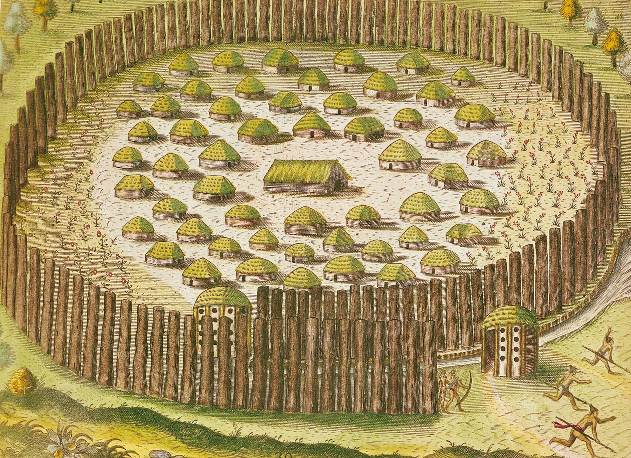 Villaggio indiano fortificato, da 