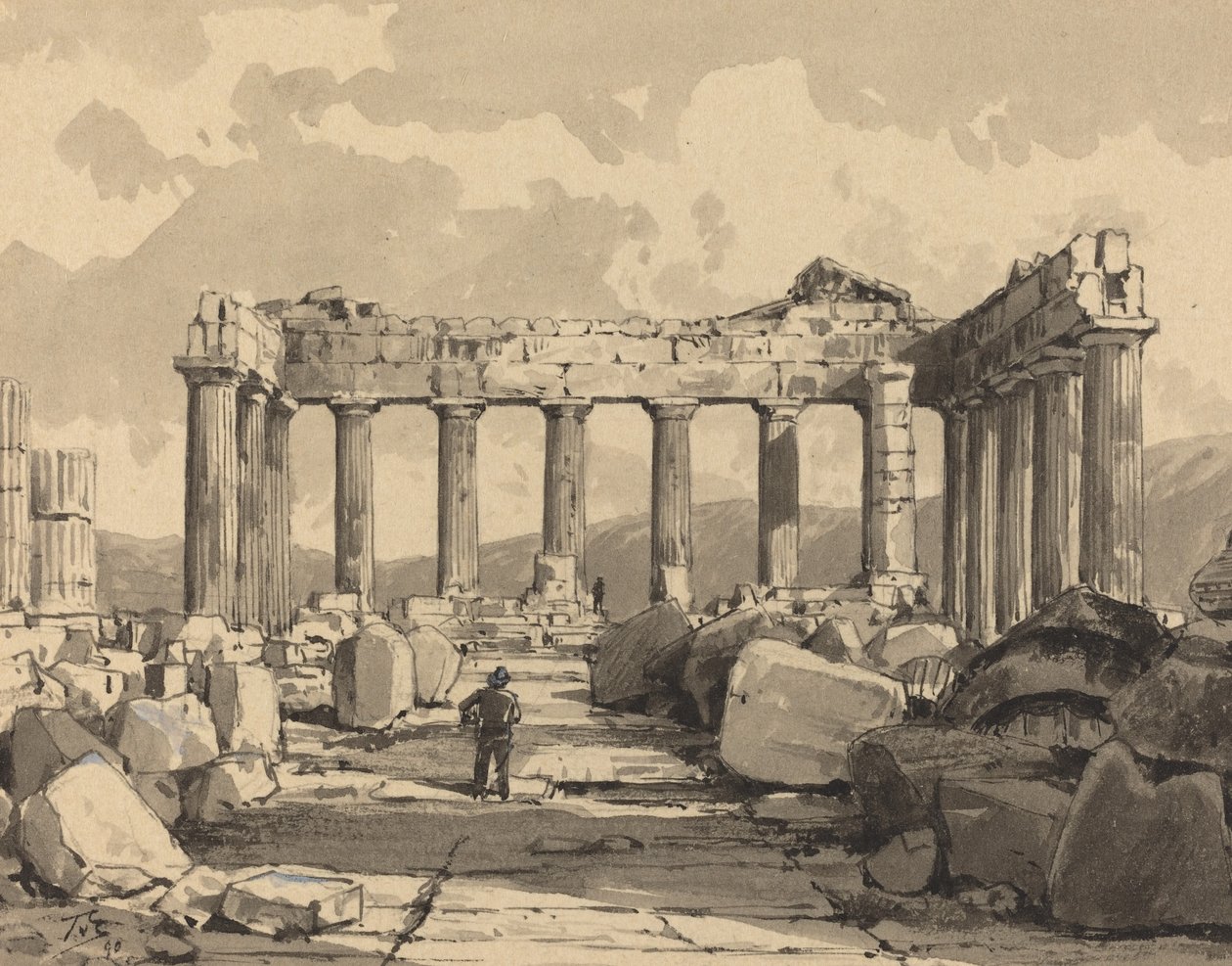 Partenone, interno da Themistocles von Eckenbrecher