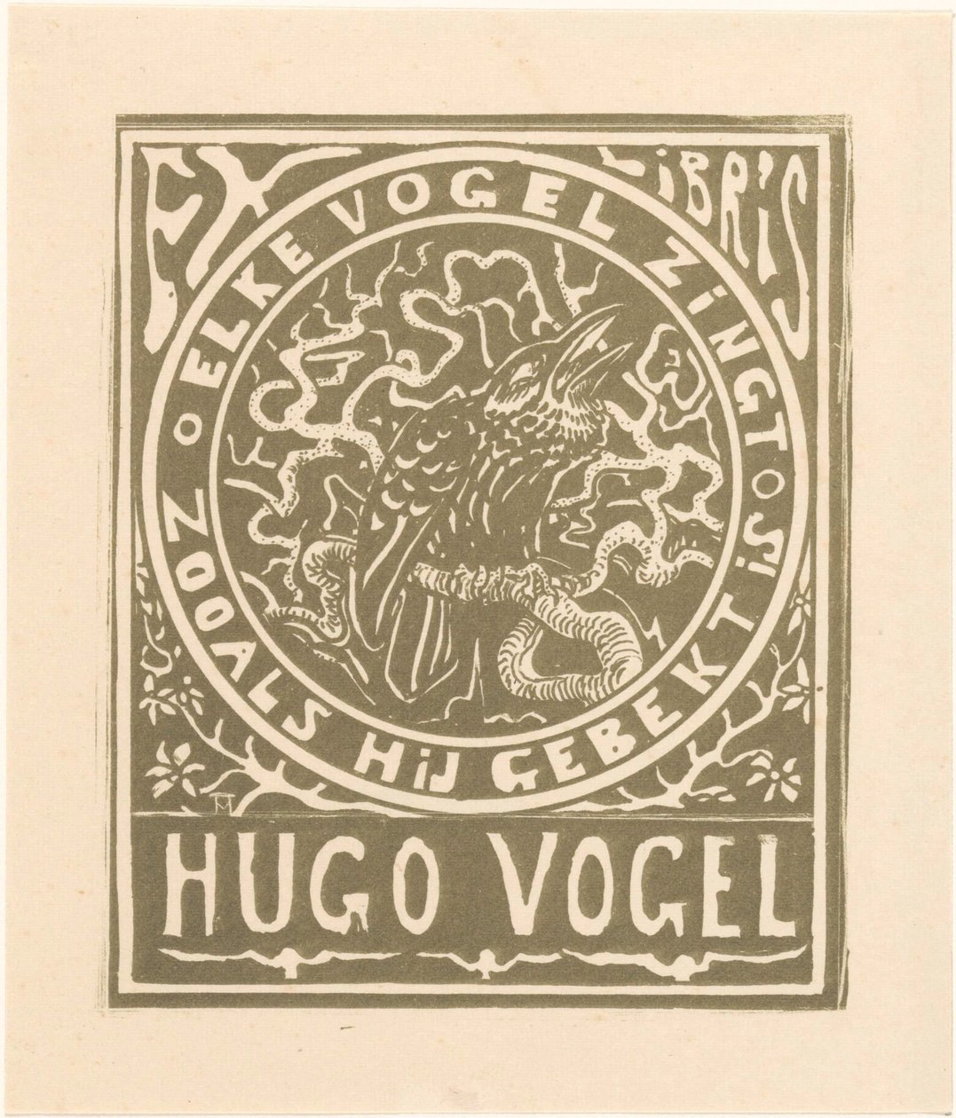 Ex libris di Hugo Vogel da Theo van Hoytema