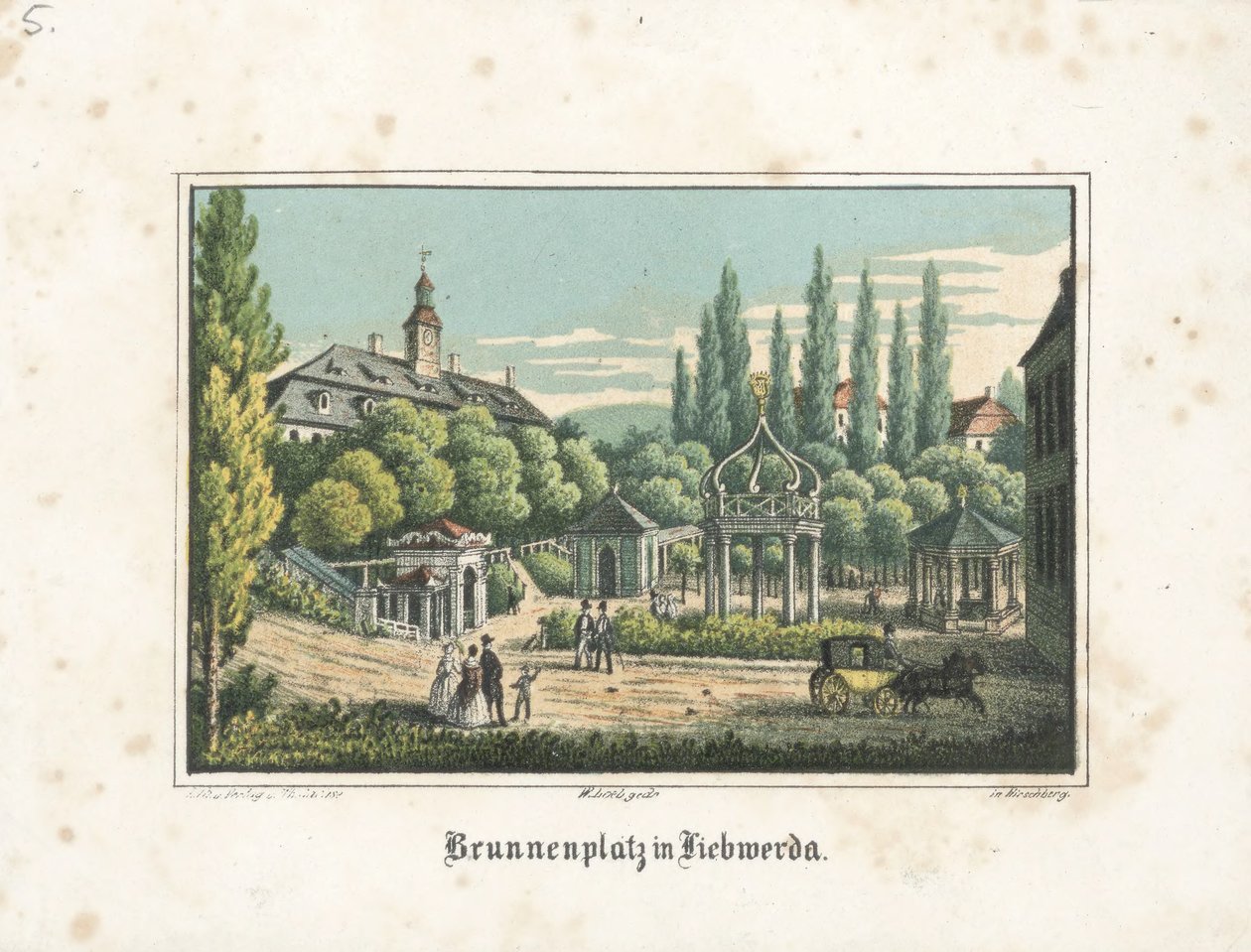 Piazza della fontana a Liebwerda da Theodor Sachse