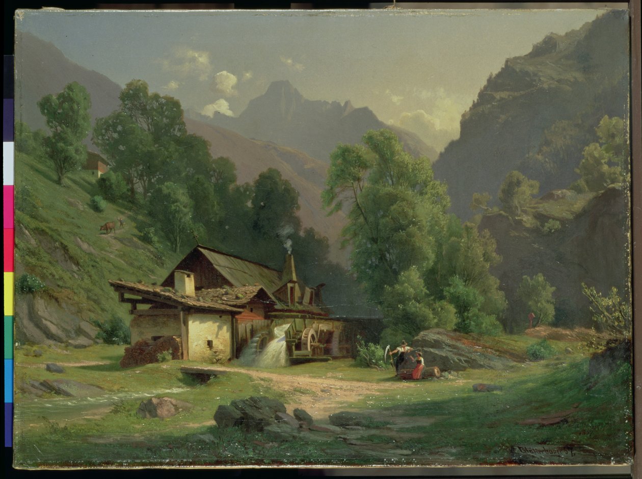 Casa del fabbro in una valle, 1857 da Theodor Blatterbauer
