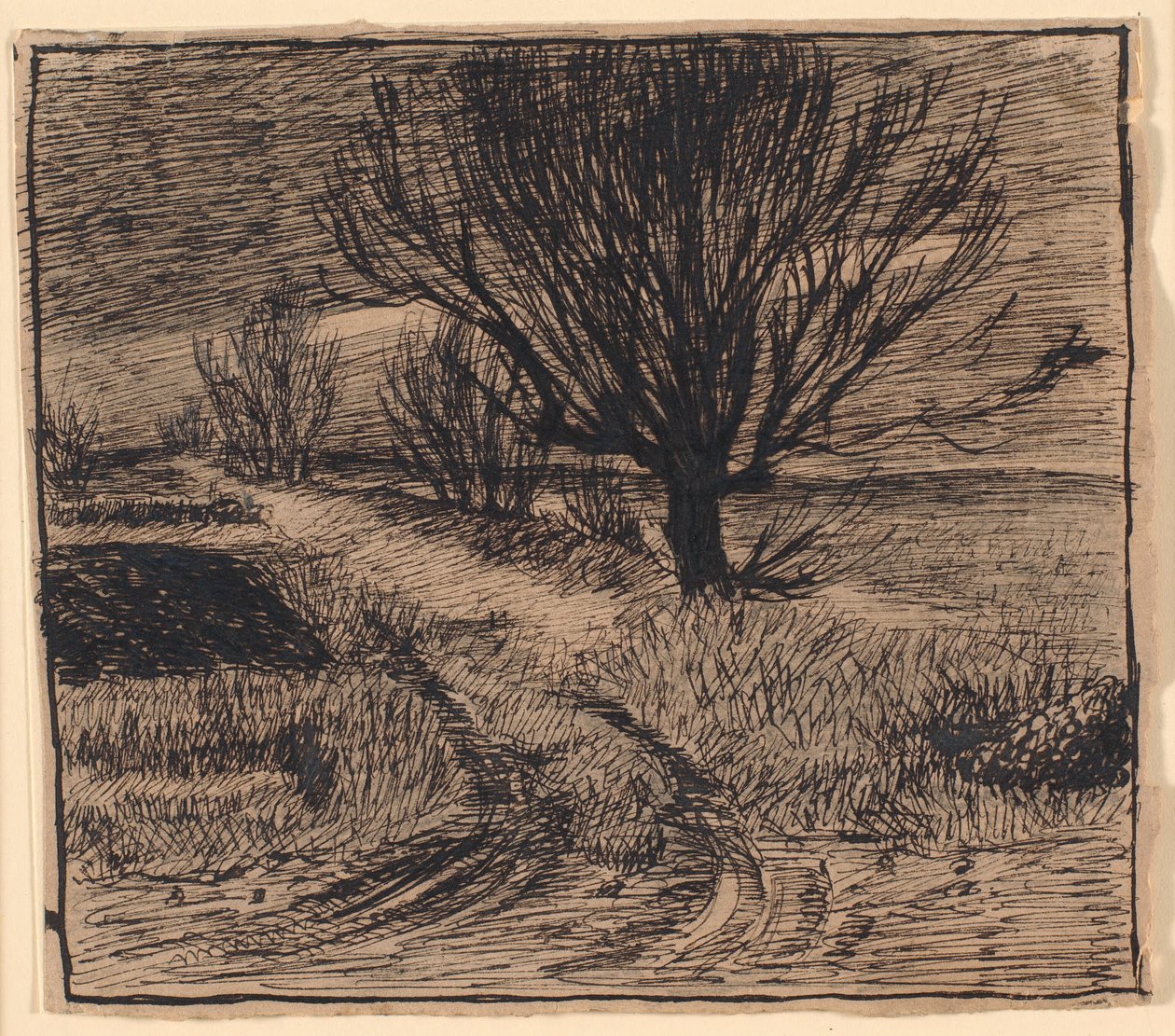 Strada di campagna vicino a Lindenborg, inverno da Theodor Philipsen