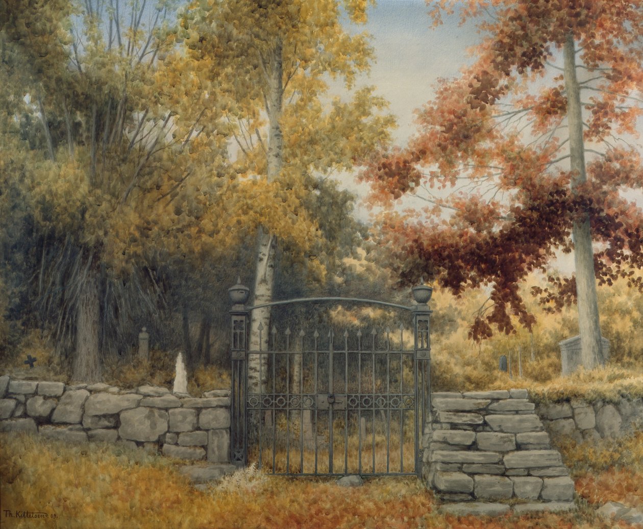 Il cimitero di Bråtebakken da Theodor Kittelsen