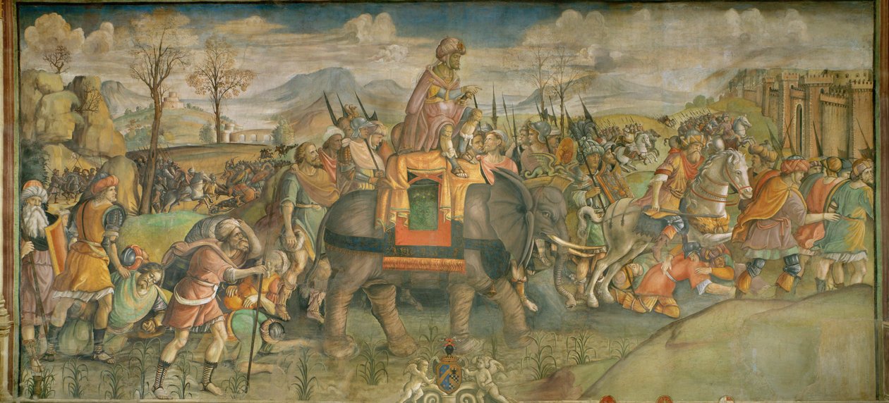 Annibale in Italia Affresco ... (affresco) da Theodor de Bry