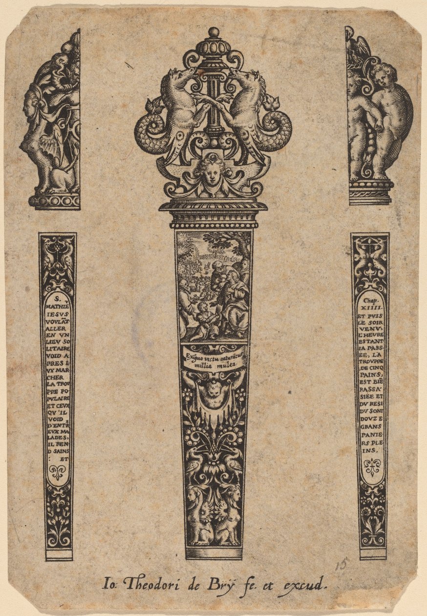 Ornamento per Manico di Coltello da Theodor de Bry