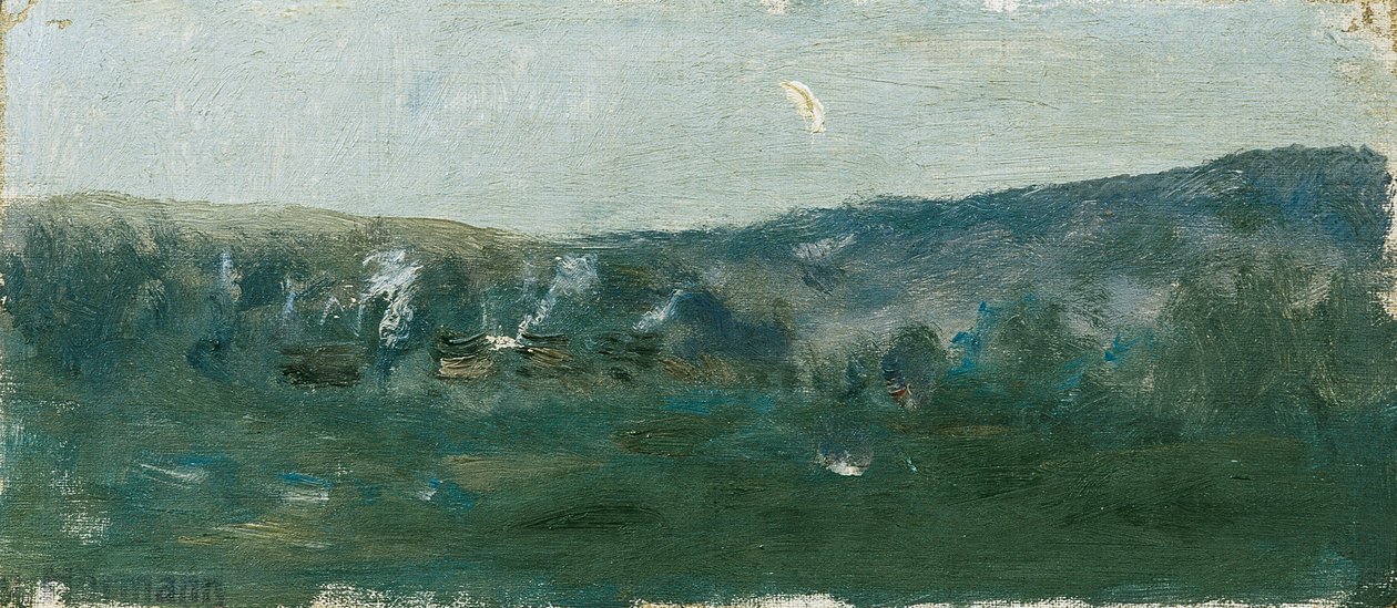 Paesaggio collinare con falce di luna da Theodor von Hormann