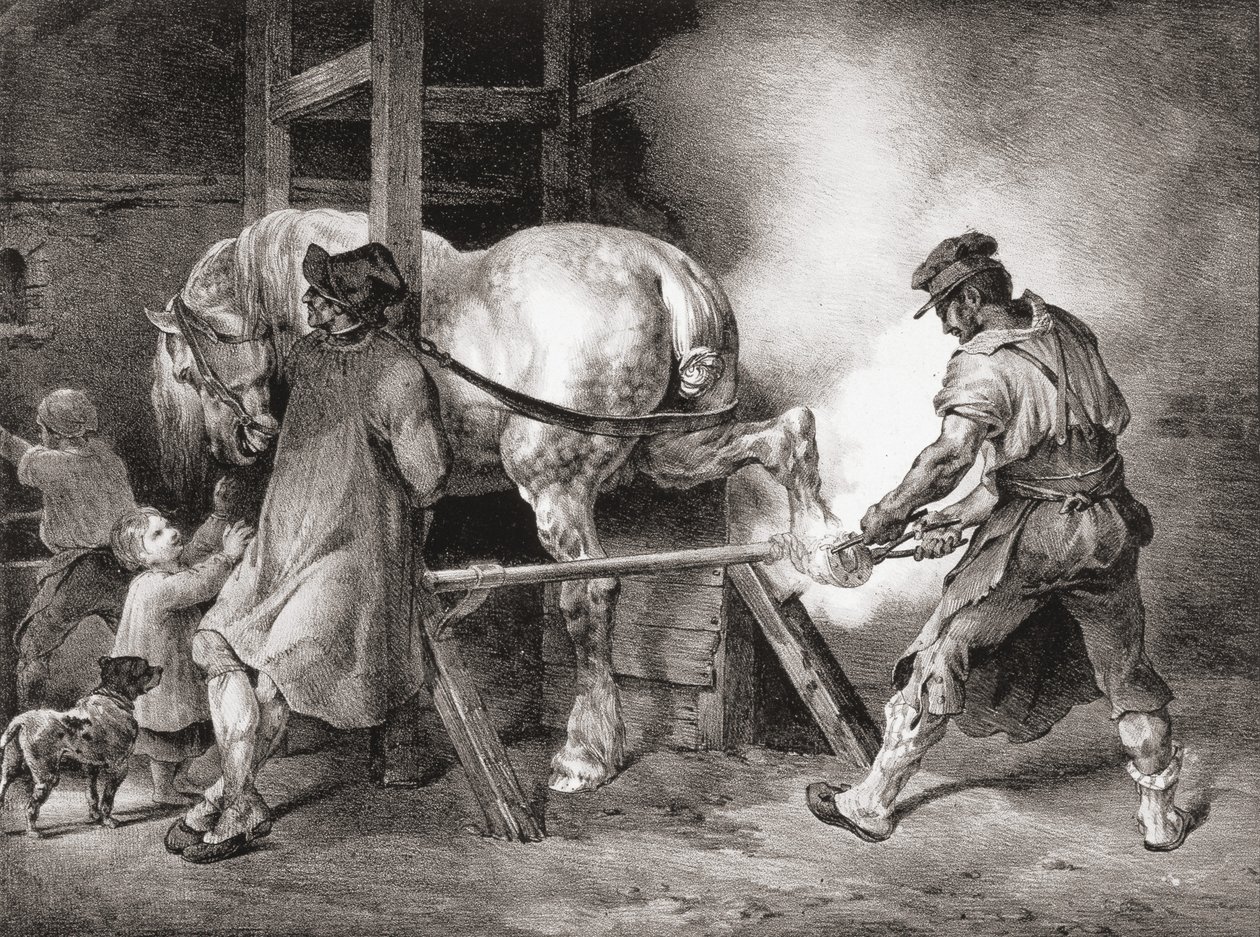 Il maniscalco, da Etudes de Cheveaux, 1822 da Theodore Gericault