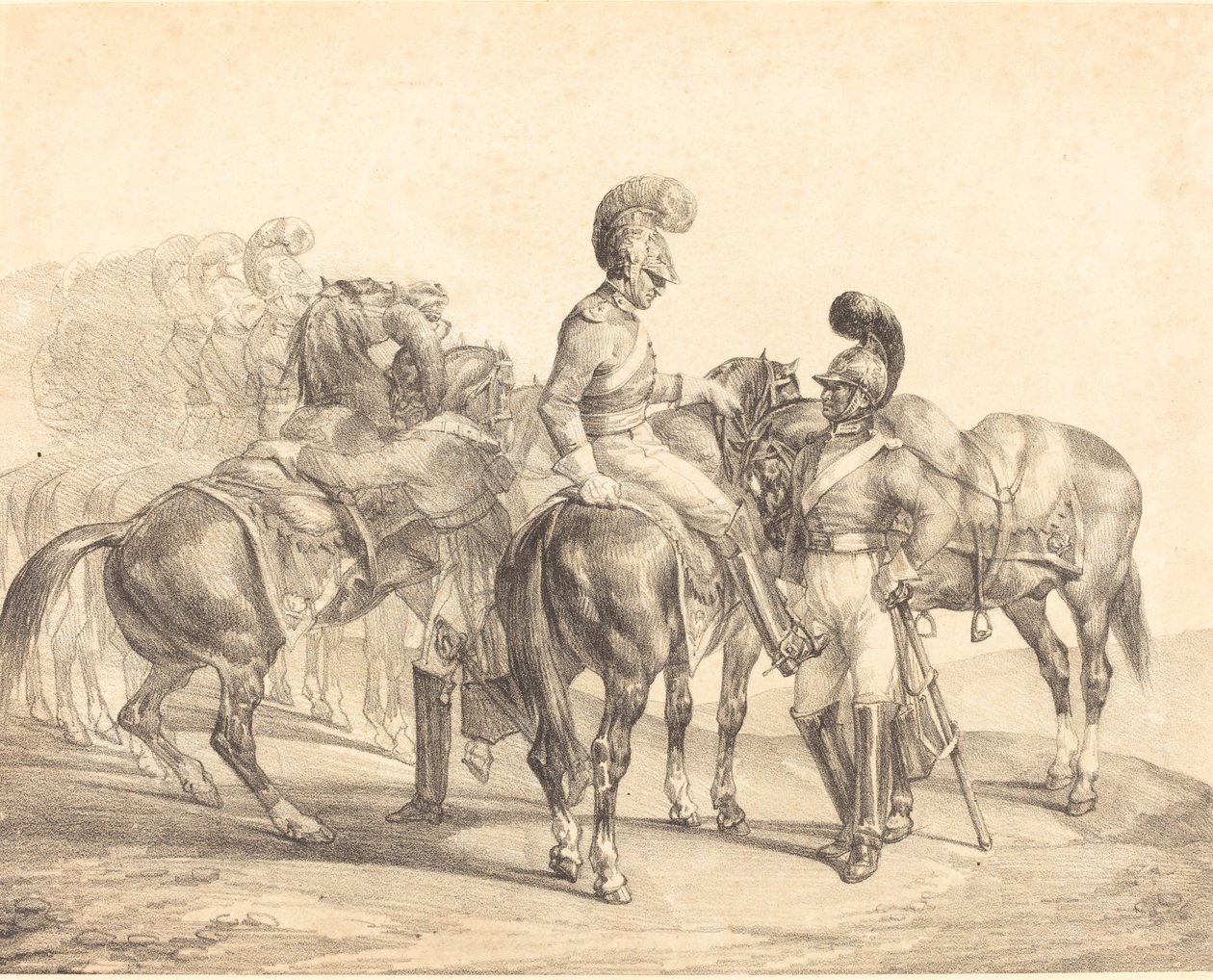 Un gruppo di guardie della vita da Theodore Gericault