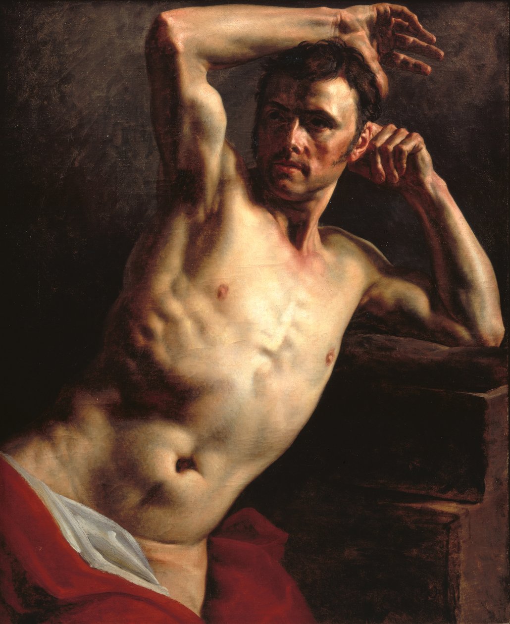 Nudo maschile a mezzo busto da Theodore Gericault