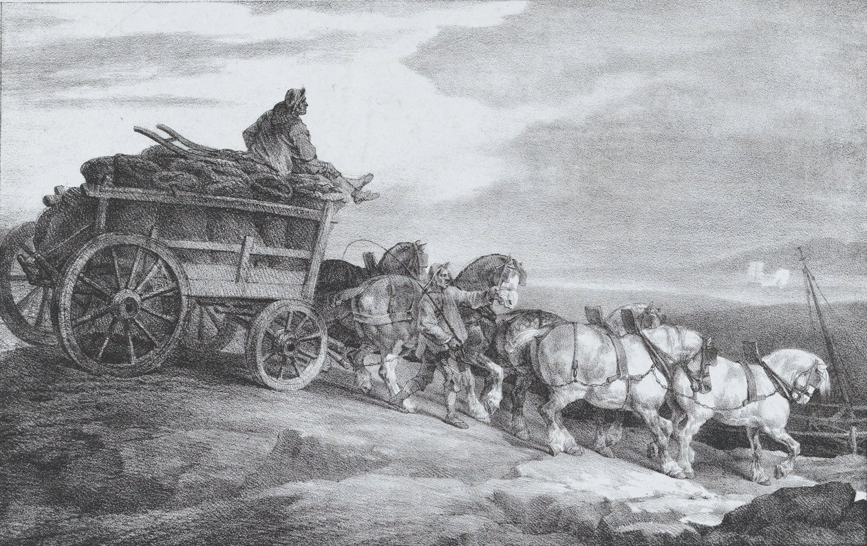 Il Carro del Carbone da Theodore Gericault
