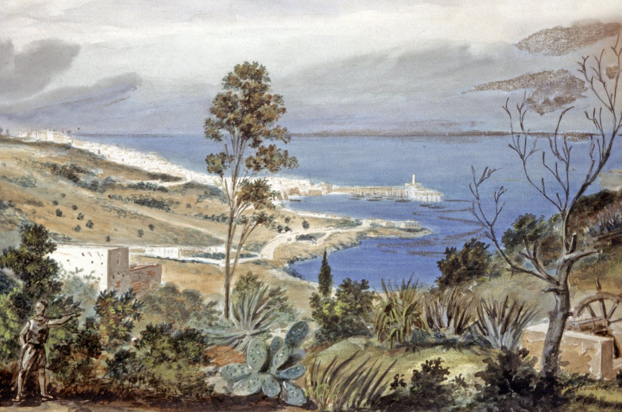 Veduta di Algeri, c.1835 (acquerello) da Theodore Leblanc