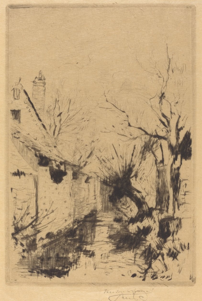 Un piccolo ruscello in inverno, Wiltshire da Theodore Roussel