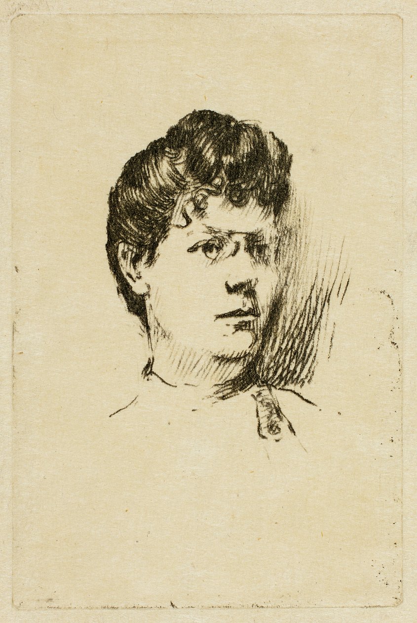 Schizzo di una testa di donna da Theodore Roussel