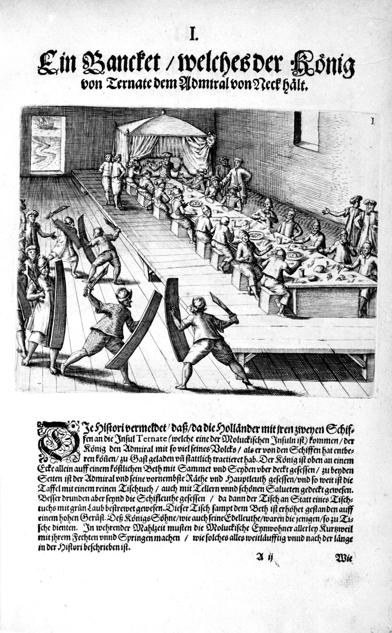 Banchetto con il Re, 1606 da Theodore de Bry