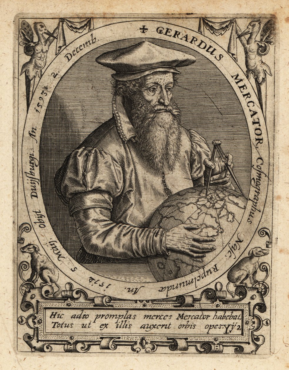 Gerardus Mercator, geografo da Theodore de Bry