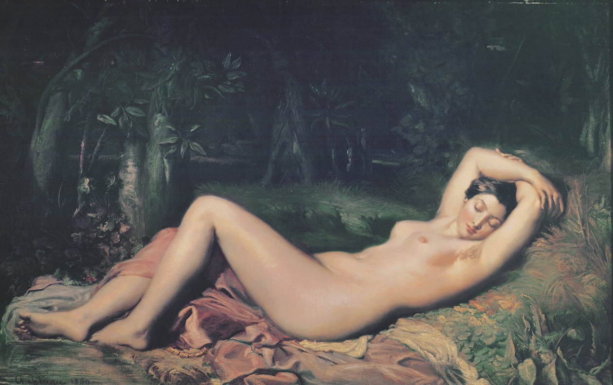 Una ninfa dormiente, 1850 da Théodore Chassériau