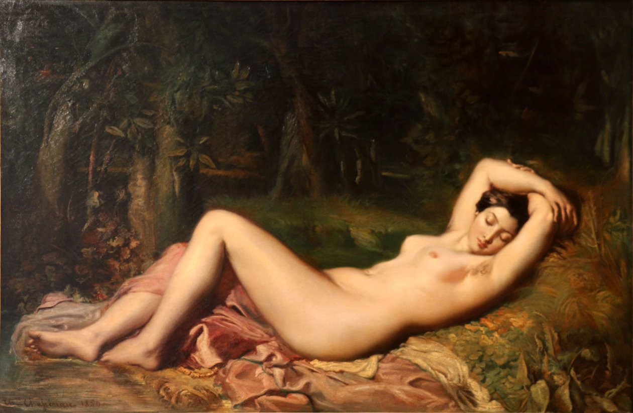 Ninfa accanto a una fonte, dormiente da Théodore Chassériau
