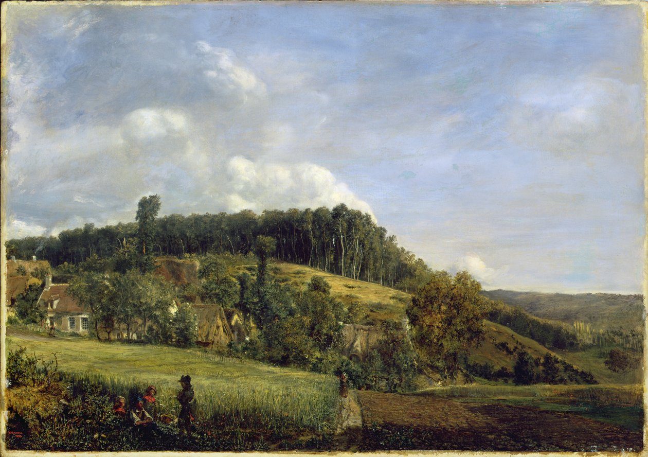 Radura nella foresta vicino a un villaggio, 1833 da Pierre Etienne Theodore Rousseau