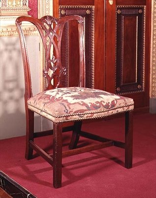 Sedia con schienale a nastro di Chippendale, c.1760 da Thomas Chippendale