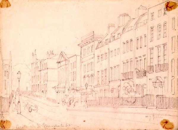 Bentinck Street, vicino a Manchester Square, Londra, c.1850 da Thomas Colman Dibdin