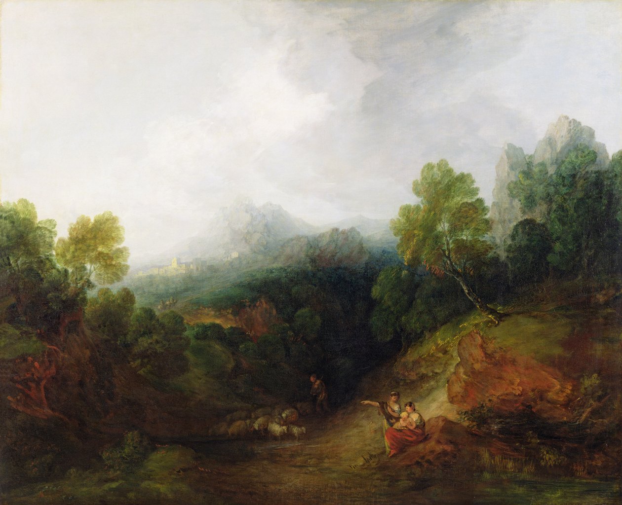 Una valle di montagna con figure rustiche, c.1773-7 da Thomas Gainsborough