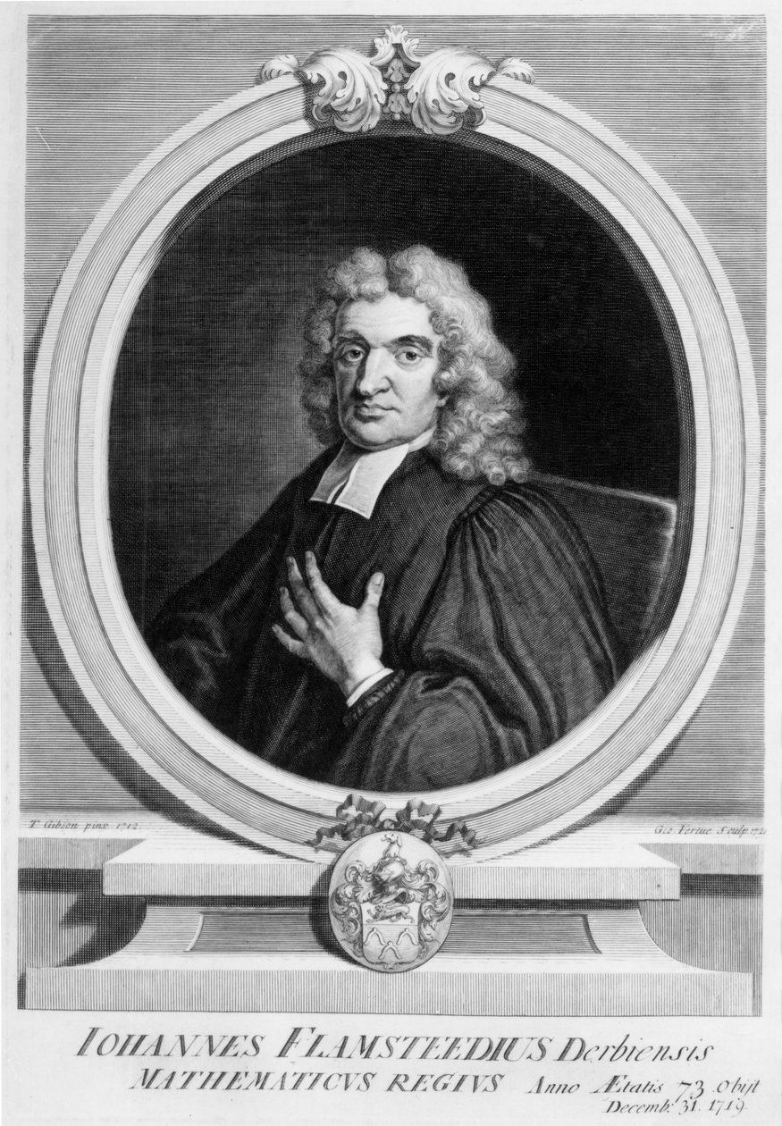 Sir John Flamsteed, inciso da George Vertue, 1719 da Thomas Gibson