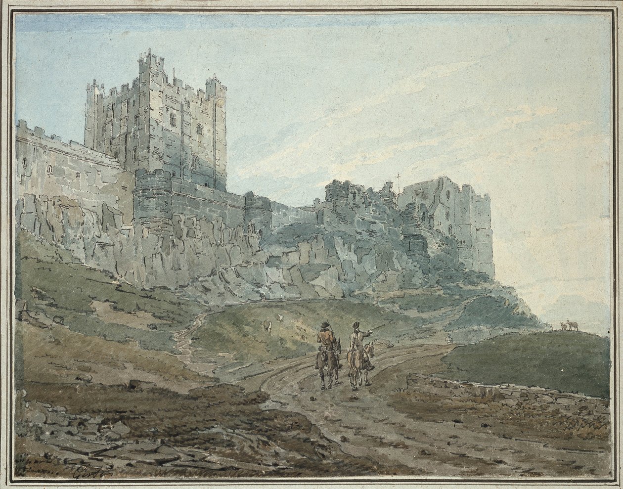 Castello di Bamburgh, Northumberland, XVIII secolo da Thomas Girtin