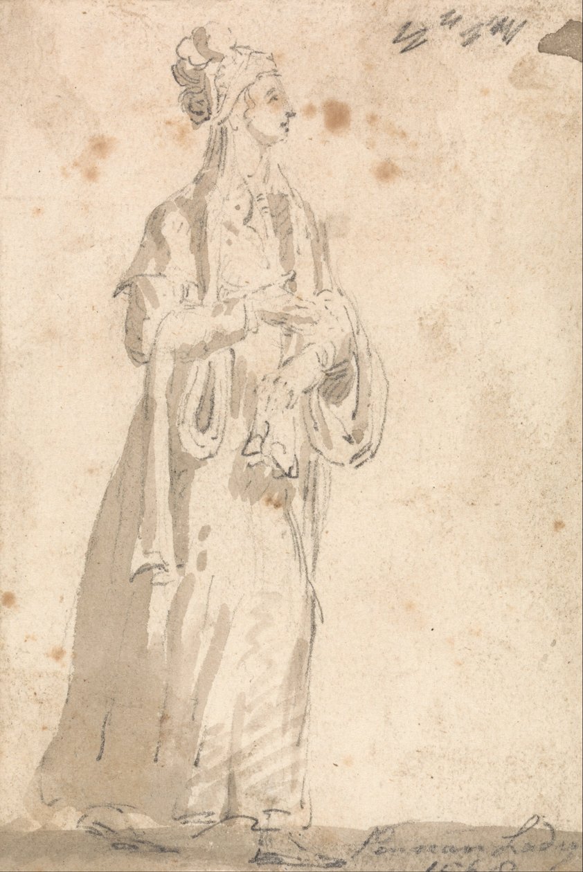 Studio di costume di figura - Signora persiana nel 1568 da Thomas Girtin