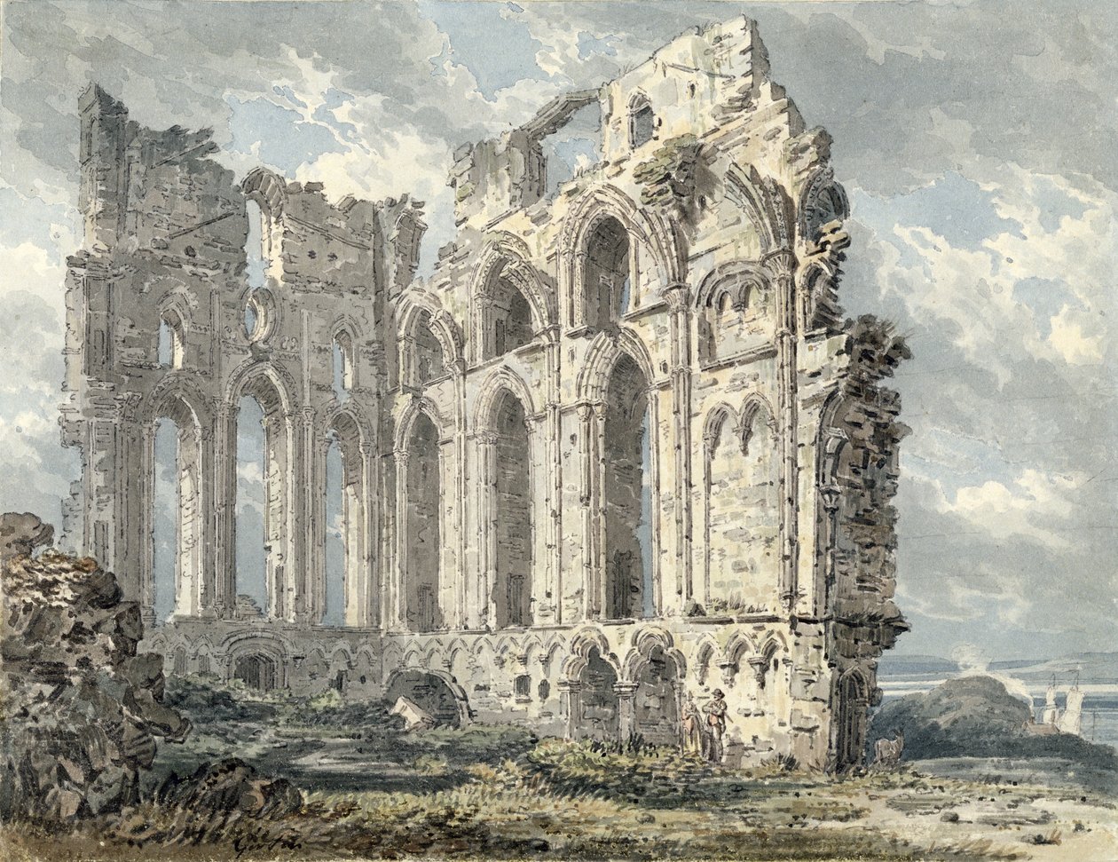Tynemouth Priory, Northumberland, c.1792-93 da Thomas Girtin