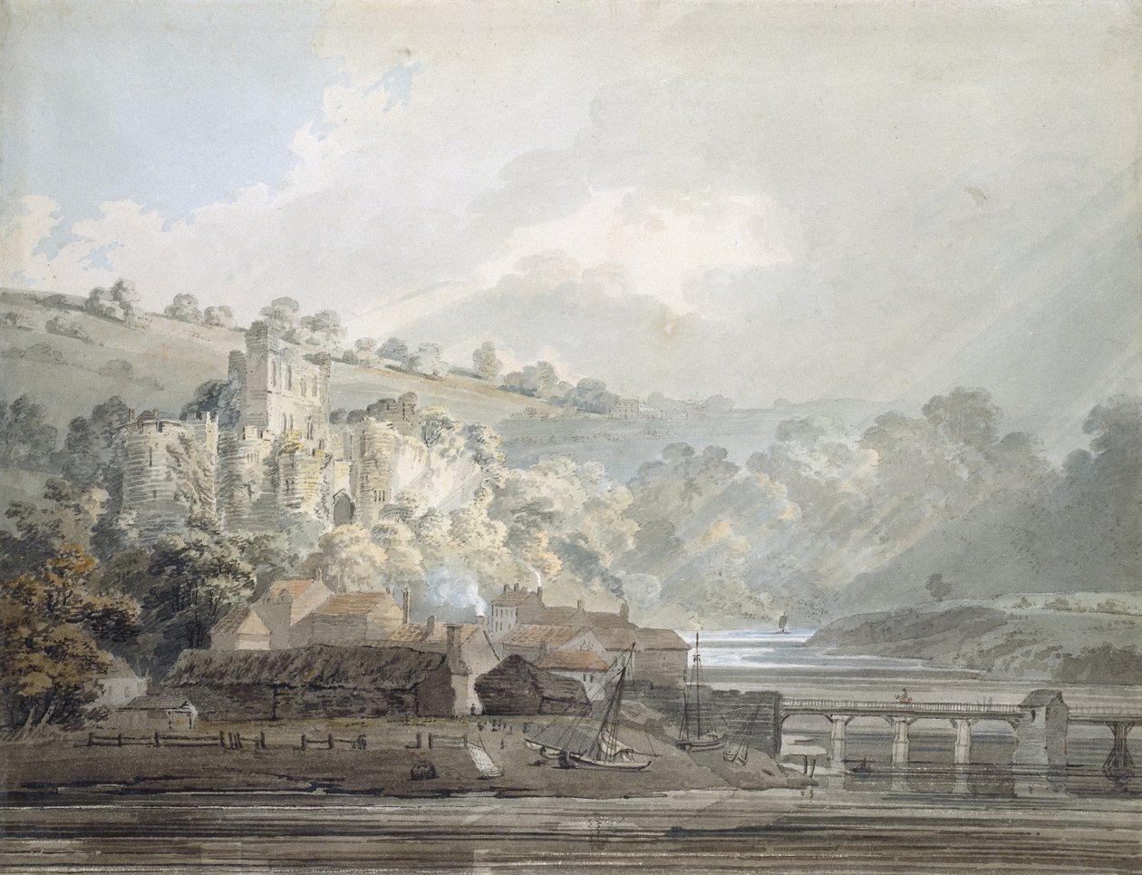 Vista di Chepstow, Monmouthshire, c.1791-92 da Thomas Girtin