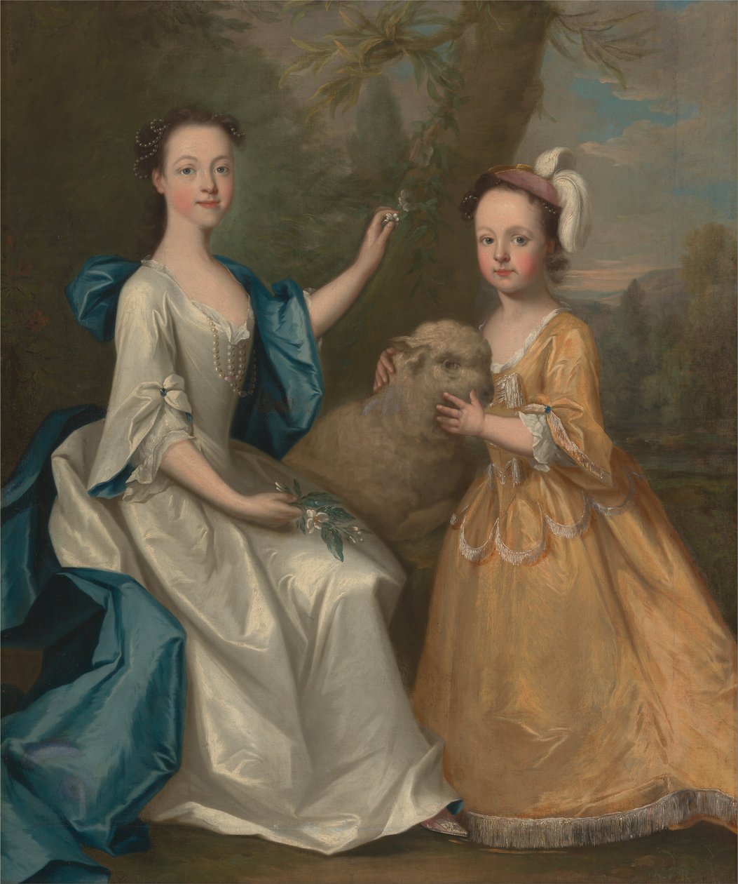Giovani donne con un agnello da Thomas Hudson