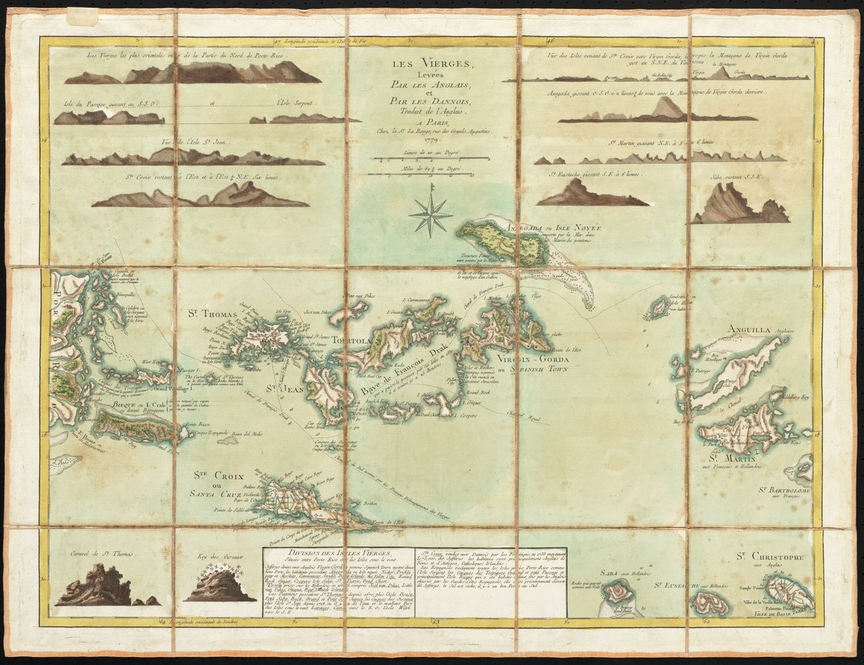 Le Isole Vergini Britanniche, inciso da Georges-Louis Le Rouge, 1779 da Thomas Jefferys