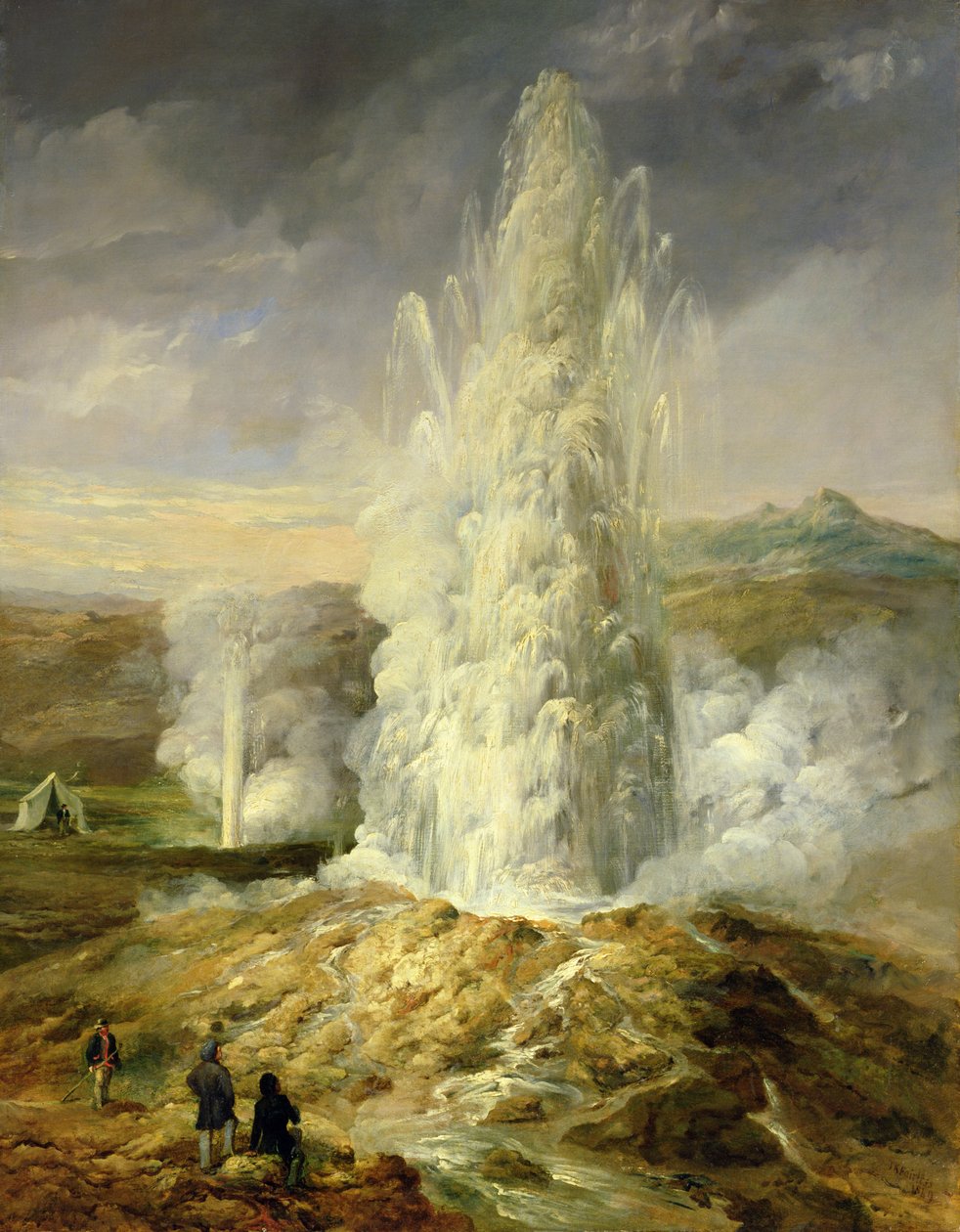 Il Grande Geysir, Sud Islanda, 1849 da Thomas Kerr Fairless