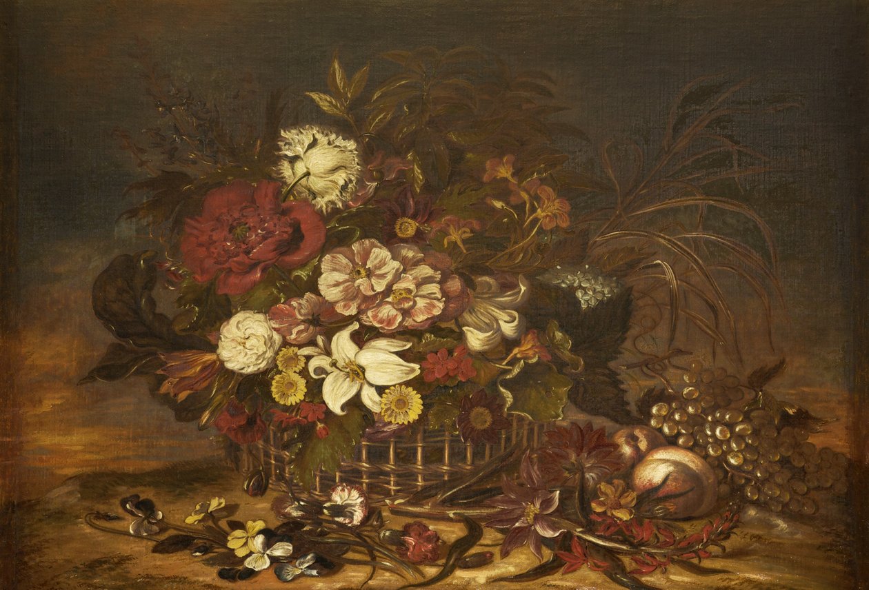 Fiori in un Cesto con Frutta da Thomas Lister