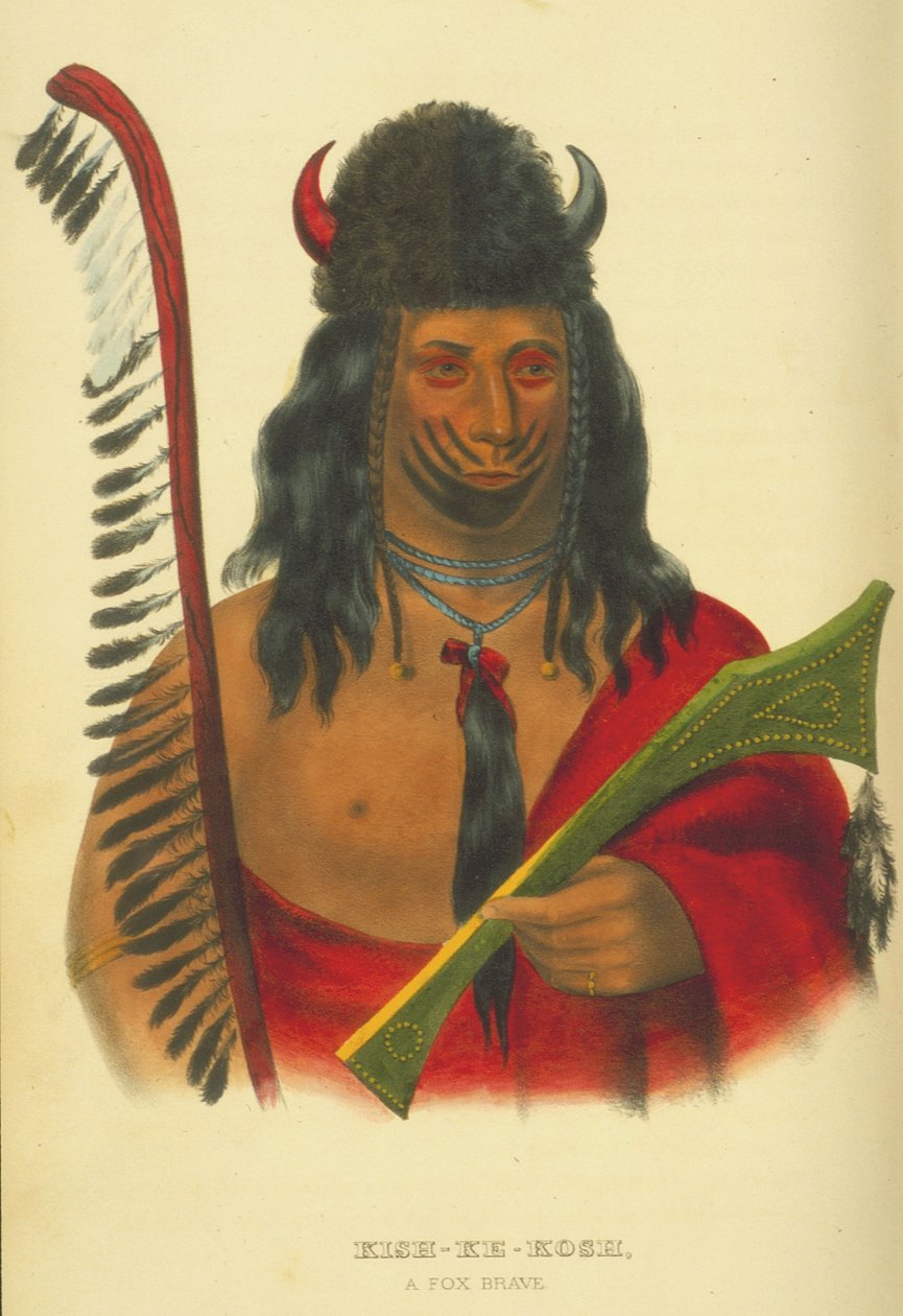 Kish-Ke-Kosh, un coraggioso Fox, 1848 da Thomas Loraine McKenney