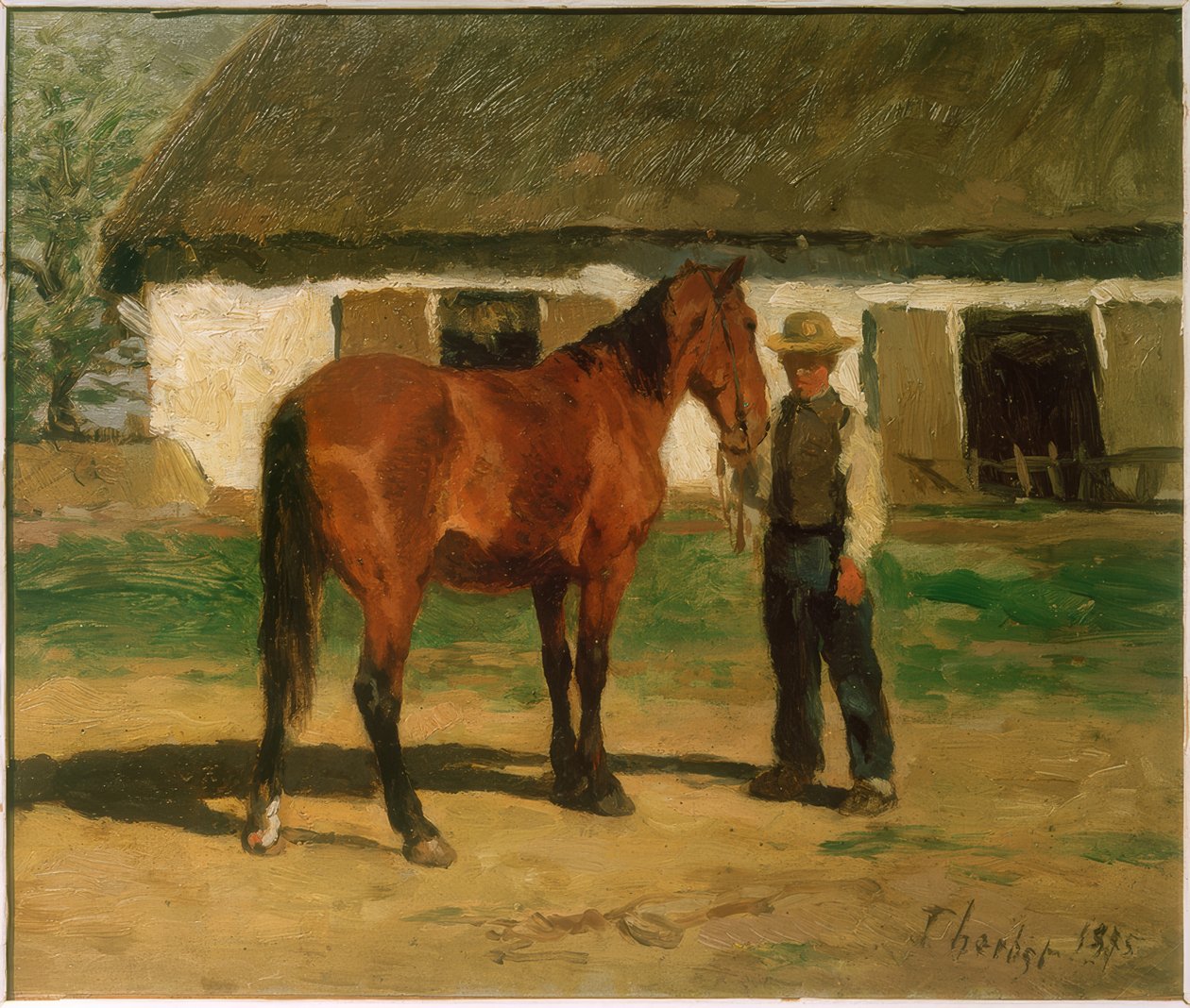 Cavallo marrone davanti a una casa bianca da Thomas Ludwig Herbst