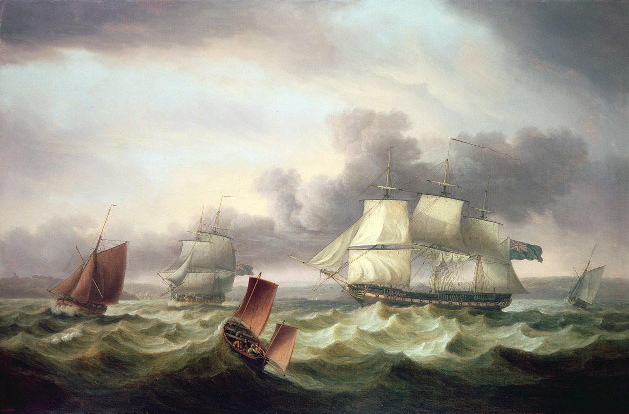 Navi al largo di Plymouth Sound da Thomas Luny