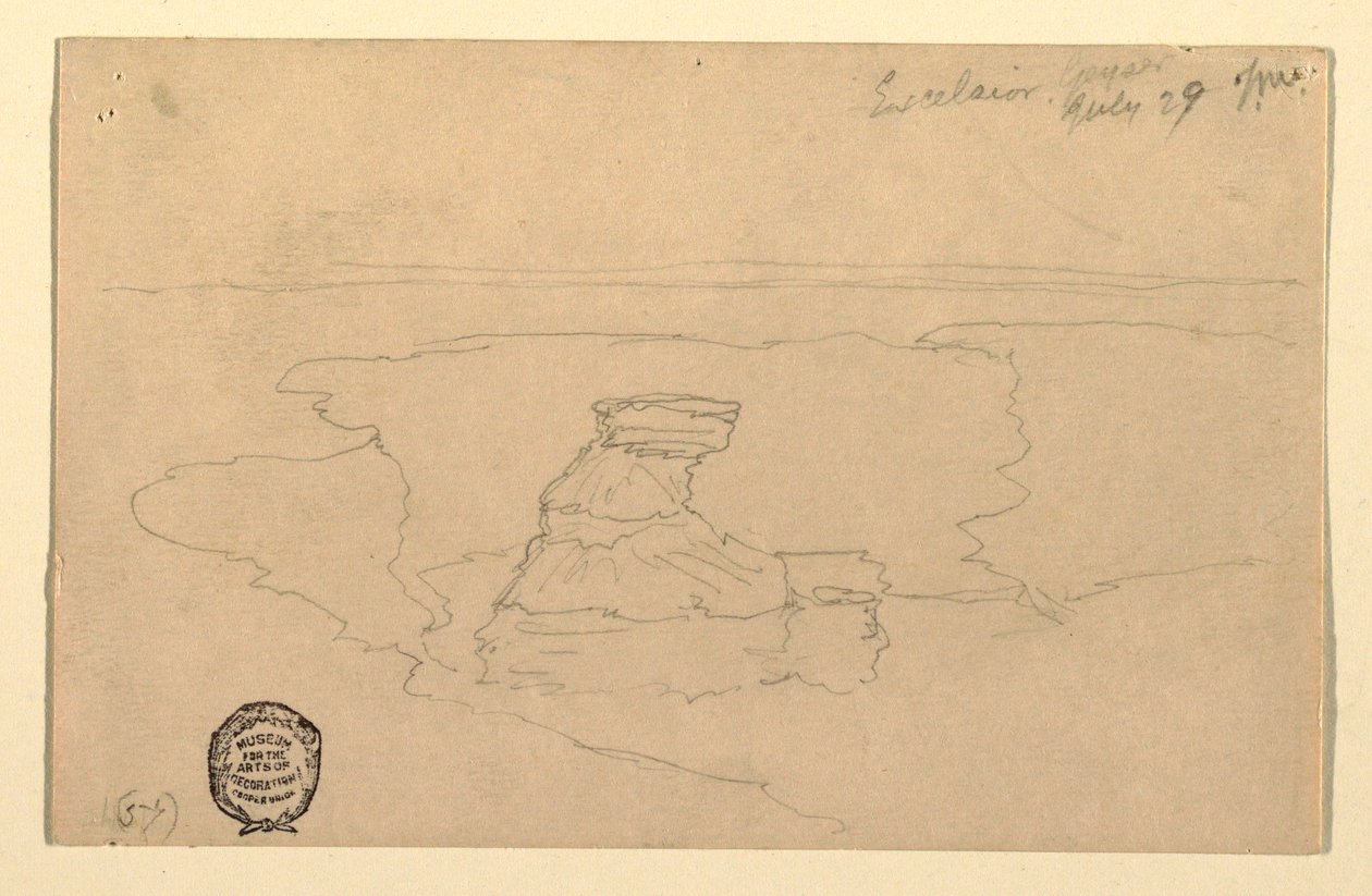 Disegno, Geyser, Excelsior, Parco di Yellowstone, 29 luglio 1892 da Thomas Moran