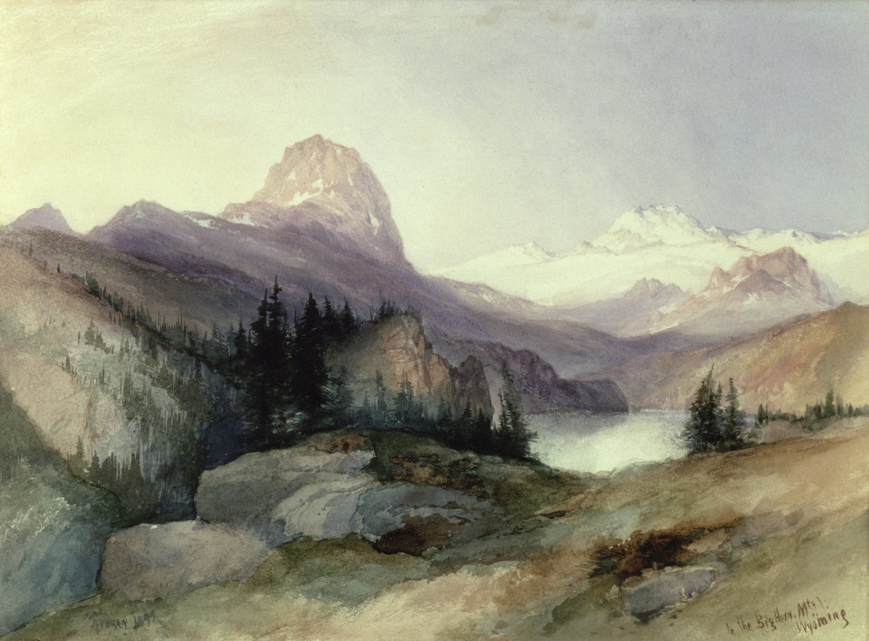 Nelle montagne Bighorn, 1889 da Thomas Moran