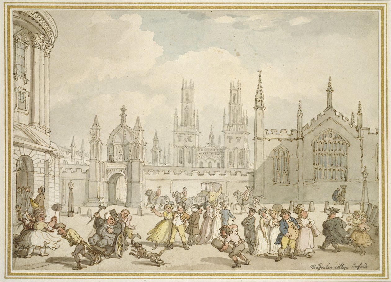 All Souls College, Oxford o Radcliffe Square, Oxford, XIX secolo da Thomas Rowlandson