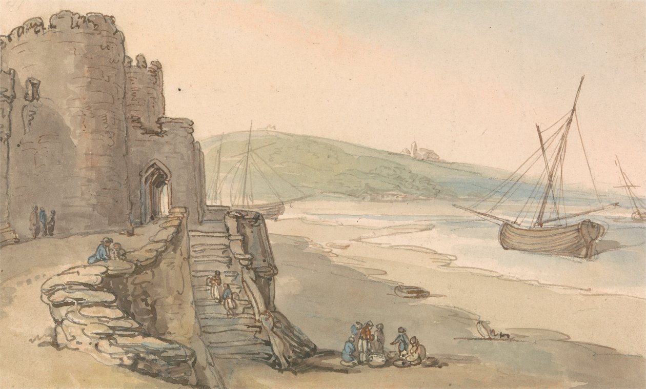 Castello di Caernarvon, ingresso a una torre da Thomas Rowlandson