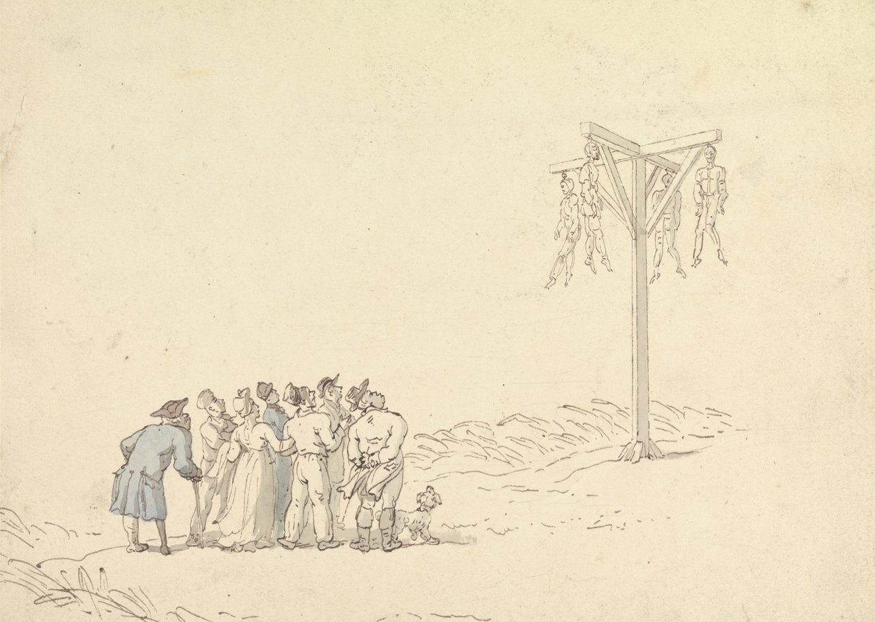 Folla presso una forca da Thomas Rowlandson