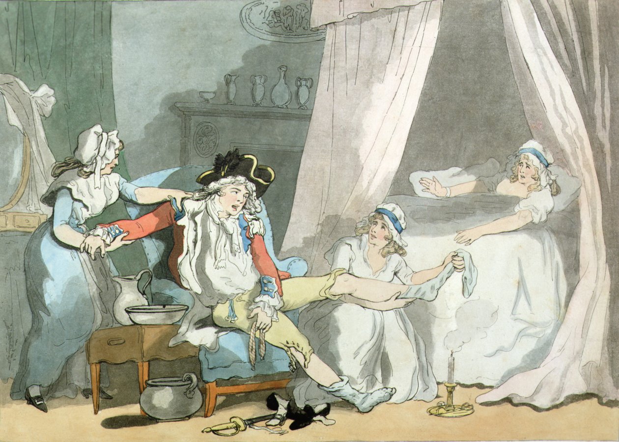 Le quattro in città, pub. 1788 da Thomas Rowlandson