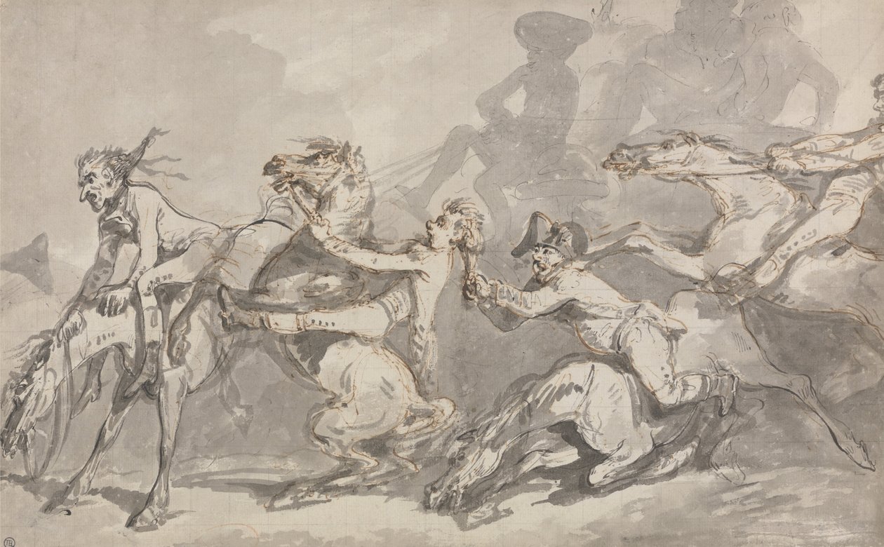 Cavalieri che si scontrano da Thomas Rowlandson