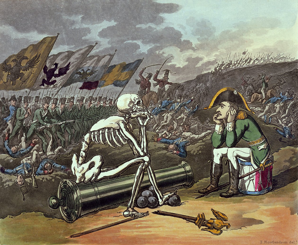 Napoleone e scheletro da Thomas Rowlandson